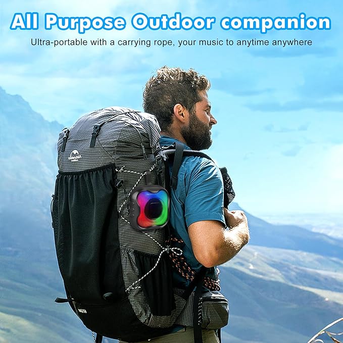 Shower Bluetooth Speaker, IPX6 Waterproof Portable Speaker with Loud HD Sound RGB Lights for Home, Beaches Portable Wireless Outdoor Speakers