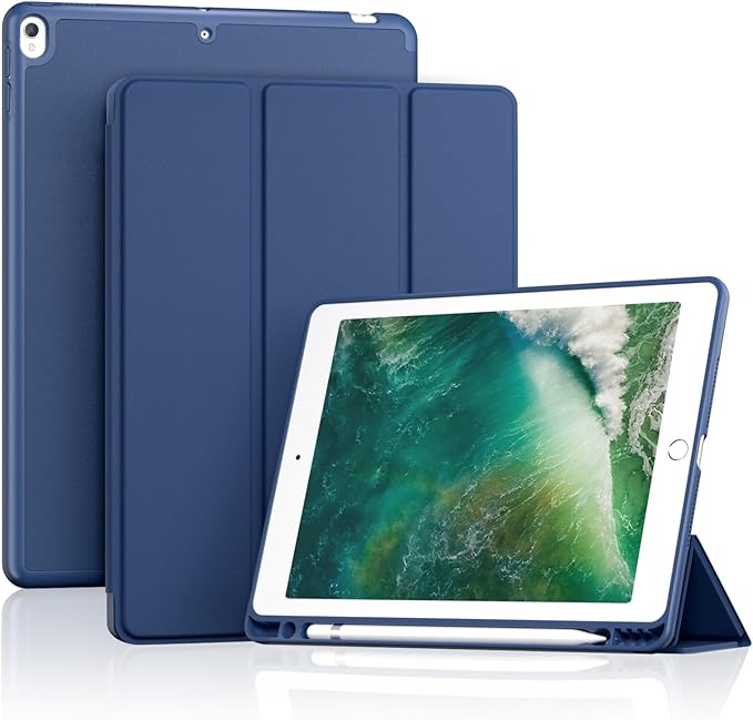 ProCase Smart Case for 10.5” iPad Air 3rd Generation 2019 / iPad Pro 2017, Slim Stand Cover with Pencil Holder Soft TPU Back for Air 3 -Navy