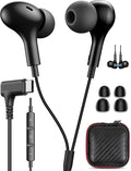 USB C Headphones for Samsung S26 Ultra S25 FE A16 A17,Right Angle Magnetic Wired Earbuds with Mic Control,Stereo Noise Isolation In-Ear Type C Earphone for iPhone 17 Pro Max 17e 16e 16 15 Pixel 10a 9a