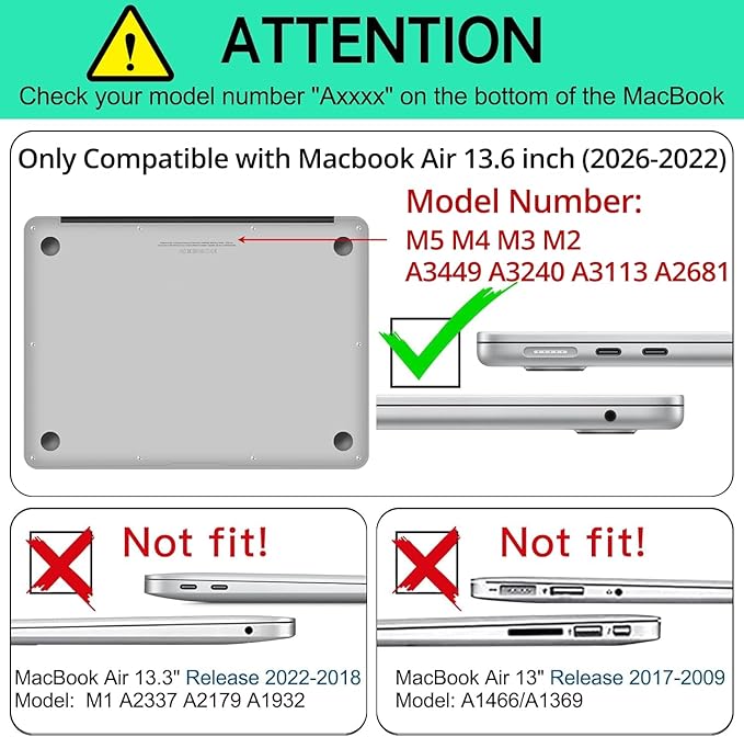 AKIT Compatible with MacBook Air 13 inch Case M5 2026 2025-2022 M4 M3 M2 A3449 A3240 A3113 A2681, Pattern Hard Shell Laptop Case+Screen Protector+Keyboard Cover for MacBook Air 13.6 inch, Billiards