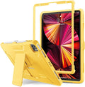 DTTO for iPad Pro 11 inch Case 2022(4th Gen)/2021(3rd Gen), [Screen Protector] Dual Layer Full Body Protection Cover with Pencil Holder, Also Fit iPad Pro 11'' 2020&2018/iPad Air 5/Air 4 - Yellow