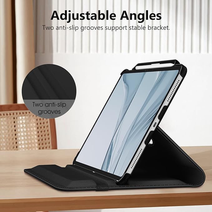 Fintie Rotating Case for iPad Pro 13-inch (M5) 2025 / (M4) 2024 with Pencil Holder - 360 Degree Swiveling Protective Stand Cover with Auto Wake/Sleep, Black