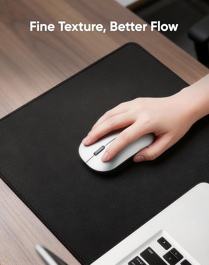 Reniteco Large Gaming Mouse Pad with Durable Stitched Edges, Non-Slip Rubber Base, Big Computer Keyboard Mouse Mat Desk Pad for Home Office Gaming Work, 27.6''x11.8''x0.12'', Black