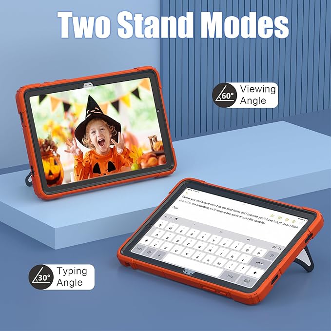 AKABEILA Compatible with Samsung Galaxy Tab A9 Plus 11 inch (SM-X216B)(2023) Tablet Case，Lightweight Shockproof Rugged Protective Cover with Kickstand for Kids Children Boys Babies Orange Black