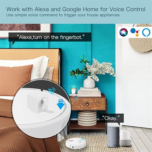 MoesGo 2nd Generation Smart Bluetooth Fingerbot Plus, Wireless Smart Light Switch Button Pusher Bot, Remote Control Smart Life Tuya App, Add Fingerbot Hub Make it Compatible Alexa and Google Home