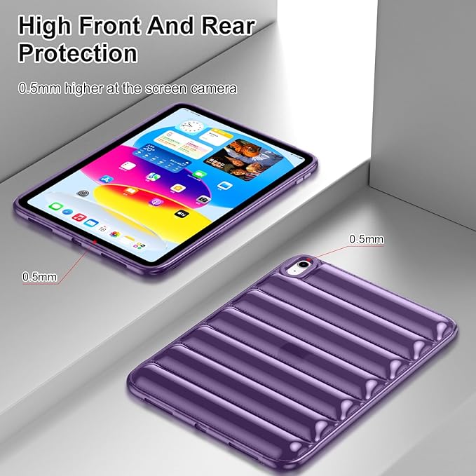 for iPad mini 7 A17 Pro 2024 & iPad mini 6 Case 2021 (8.3 inch) Shockproof Soft TPU Back Cover Silicone Bumper Anti-Yellowing Lightweight Clear Shell for iPad mini 7th/6th Generation, Purple