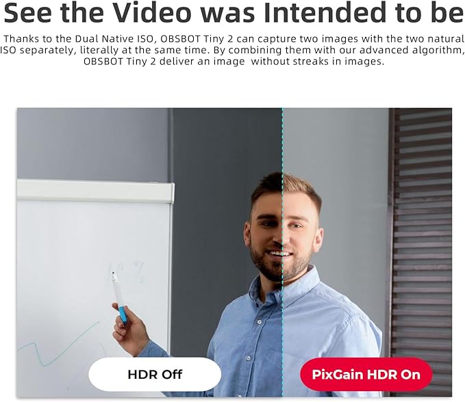 OBSBOT Tiny 2 AI-Powered PTZ 4K Webcam 1/1.5" CMOS 4X Faster Focusing USB 3.0 10x Faster Data Transmission Voice Control, W Table Mini Tripod