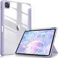 Fintie Hybrid Slim Case for iPad Pro 11-inch (4th / 3rd Generation) 2022/2021 - [Built-in Pencil Holder] Shockproof Cover w/Clear Transparent Back Shell, Also Fit iPad Pro 11" 2nd Gen, Lilac Purple