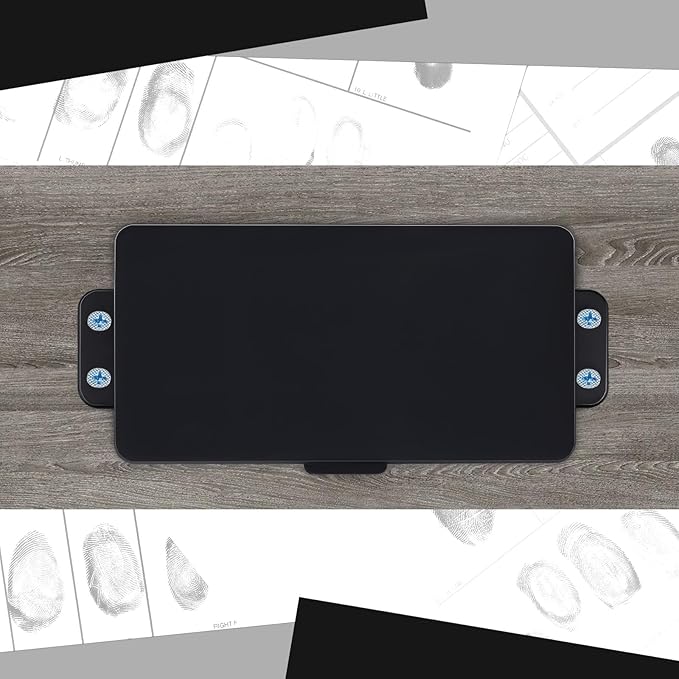 1 Pcs Fingerprint Ink Pads Rectangle Thumbprint Ink Pads Large Black Stamp for Home Office Notary Supplies Identification Notary Security ID Fingerprint Cards Law Enforcement Kit