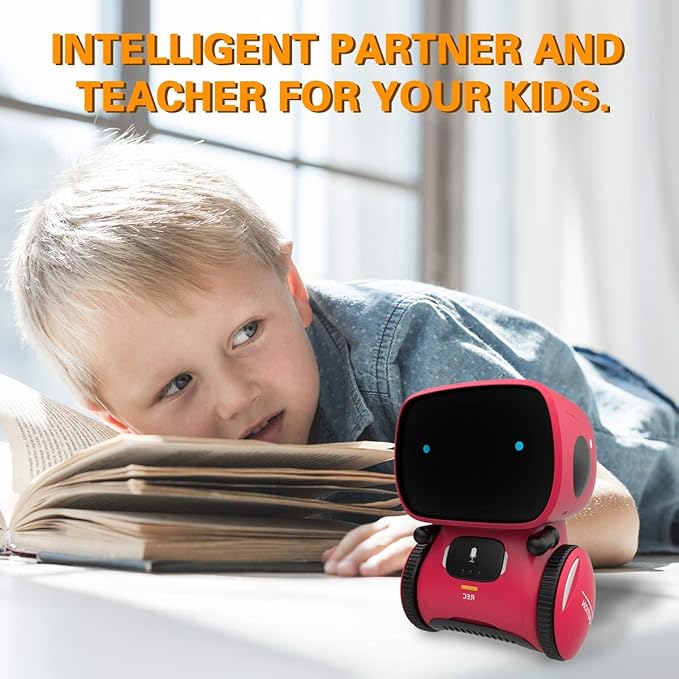 98K Kids Robot Toys for Girls and Boys, Touch and Voice Control Robots Interactive Smart Talking Robots Intelligent Partner and Teacher with Singing, Dancing, STEM Toy Gifts for Kid Age 3 and Up