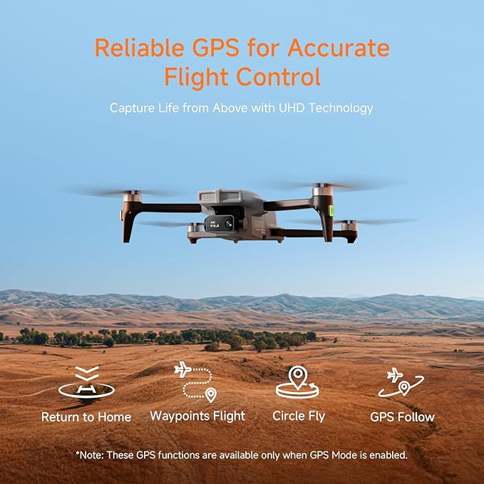 Ameta Drones with Camera for Adults 4k UHD, S20 GPS Drone for Kids and Beginners with Auto Return/50 Minutes/Brushless Motor/Altitude Hold/Beginner Mode, Cool Toys Gifts for Men Boys(Under 249g)