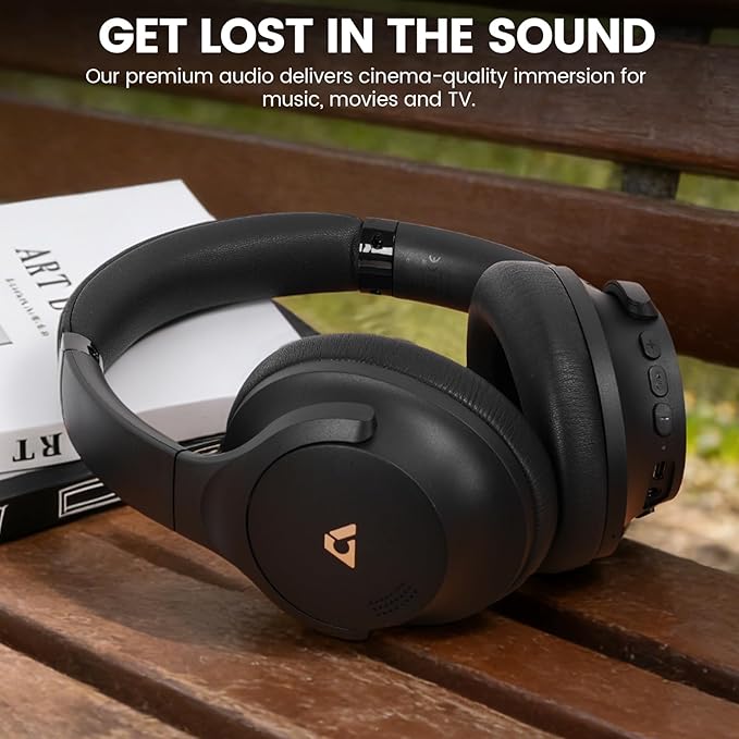 1Mii Y8+ Hybrid Active Noise Cancelling Headphones, 100H Playtime, Bluetooth 6.0 Over Ear LDAC Wireless Hi-Res Audio & Deep Bass, Comfortable for Travel Airplane Home Office, Custom EQ via App, Black