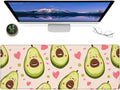 Happy Avocado Gaming Mouse Pad – 12x31.5in Non-Slip Rubber Desk Mat with Cute Fruit and Heart Design – Large Extended Mousepad for Office Home – Deskmat Gifts for Food Kawaii Lovers Decor