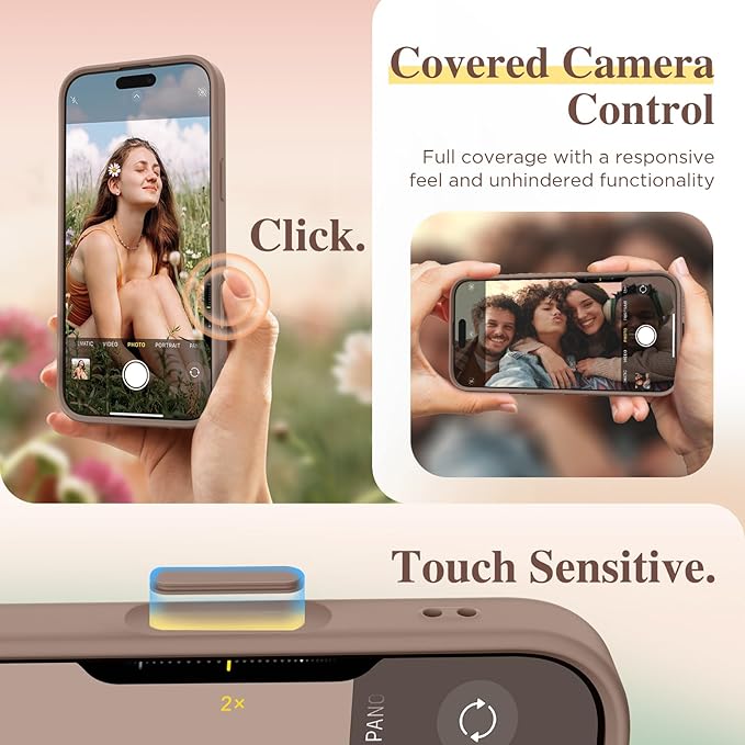 GVIEWIN for iPhone 16 Pro Case Compatible with MagSafe, [Military Grade Protection] [Screen Protector] Full Camera Protection Floral Translucent Women Magnetic Phone Case, Bunchflower/Brown