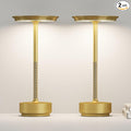 Cordless Rechargeable Table Lamp,LED Portable Touch 5000mAh Battery Operated Table Lights,with Memory Function 3-Level Brightness for Patio,Bars,Outdoor Camping,Dining,café(2P Gold)