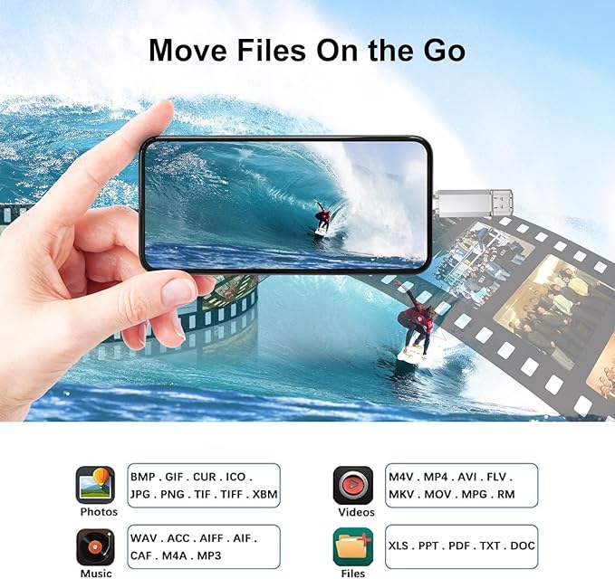 RAOYI 512GB USB C Flash Drive, 2 in 1 USB 3.0 Type C Dual OTG Metal Thumb Drive Jump Drive Memory Stick with Keychain Suitable for USB-C Smartphones, MacBook, Computers and Tablets (Silver)