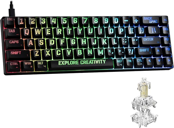 XVX HE68 Max Rapid Trigger Keyboard 60% Percent,Hall Effect Keyboard with Gateron Magnetic Jade Max Switch,CNC Aluminum Frame Custom Mechanical Key Board for PC/Laptop/Xbox/PS4/PS5,Miami Theme, Black