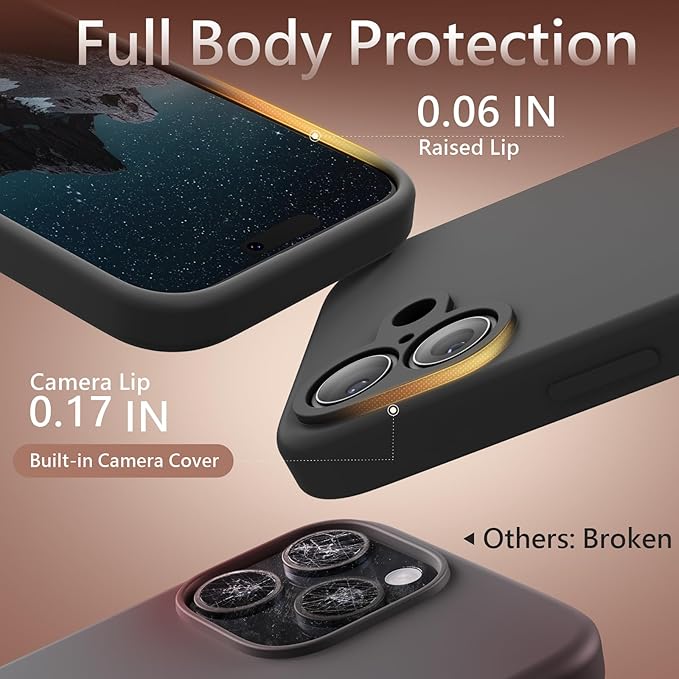 FireNova Magnetic for iPhone 17 Case, Compatible with MagSafe, [Integrated Silicone Camera Control Button] [Camera Protection] Anti-Scratch Microfiber Lining Phone Case, 6.3", Space Gray