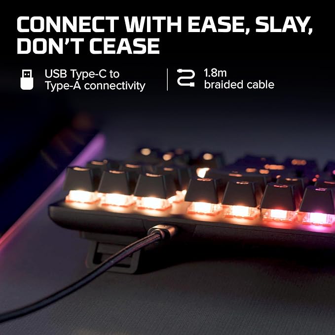 HyperX Alloy Origins Core - Tenkeyless Mechanical Gaming Keyboard, Software Controlled Light & Macro Customization, Compact Form Factor, RGB LED Backlit, Linear HyperX Red Switch,Black