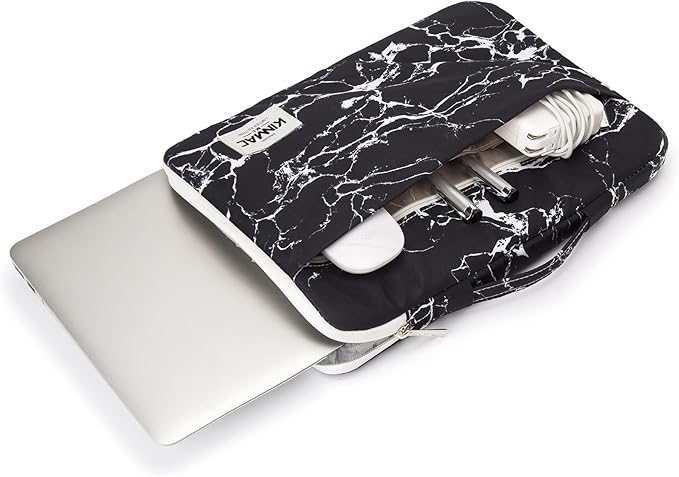 Kinmac 360° Protective Laptop Sleeve Case Bag Cover with Handle for MacBook Pro 16 inch,16 inch HP,Lenovo,Dell,ASUS,Acer Ultrabook and Business Laptop (Black Marble)