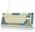 75% Wired Gaming Keyboard, Hot Swappable Gasket Mount, White Switch, 82 Keys TKL Mechanical Keyboard, NKRO Creamy for PC Laptop Windows Gamer (Glimmer)