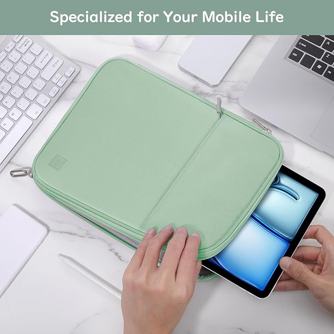 Dadanism 9-11 Inch Tablet Sleeve Padded Carrying Case for iPad (A16) 11th Gen 11", iPad 10th Gen 10.9", iPad Air M4/Pro M5 11", iPad Air 5/4, iPad 9/8/7th Gen, Galaxy Tab A11+ Plus 11",Matcha Green