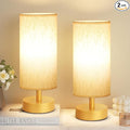 PartageiZ Small Table Lamp for Bedroom Set of 2 - Bedside Lamps for Night Stands, Minimalist Nightstand Light Lamp for Reading Room, Kids Room, Living Room（Gold）