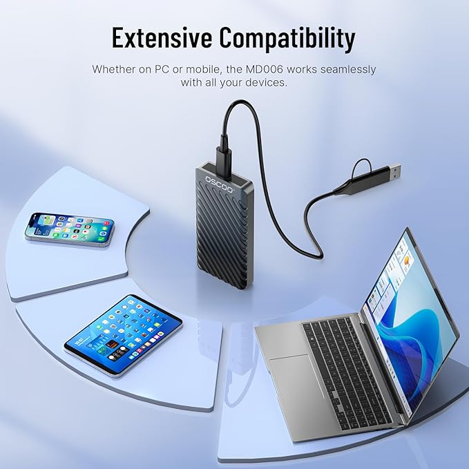 1TB External Hard Drive, Up to 2100MB/s, USB 3.2 Gen 2 Portable SSD, External Solid State Drive for Mac, Windows PC, Laptops, Gaming, iPhone — Ideal for File Backup, Content Creators & Videographers