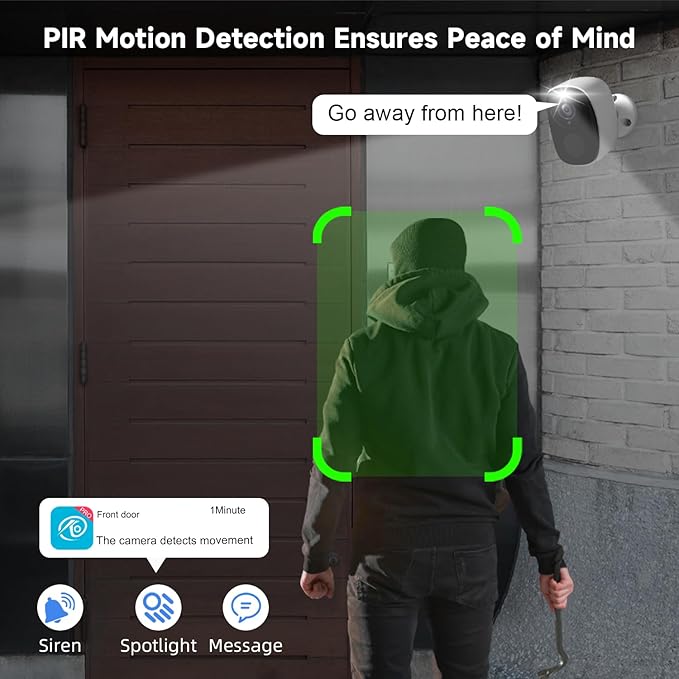 2pcs 5G/2.4G WiFi Security Cameras Wireless Outdoor,2K Home Indoor Camera with AI Detection, Siren,Wireless Cameras for Home Security with Color Night Vision, 2-Way Talk, IP65, Works/Alexa, Cloud/SD