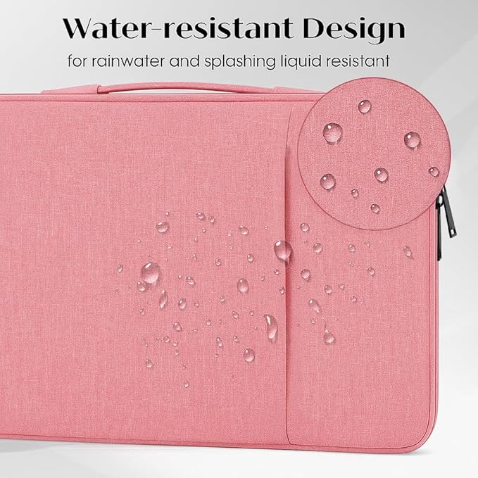 ProElife 13-Inch Laptop Sleeve Case for 2026-2024 MacBook Air 13.6 inch M5/M4 Chip & MacBook Neo 13'' A18 Pro/iPad Pro M5 13-inch Accessory Traveling Water-Resistant Bag Portable Carrying Case (Pink)