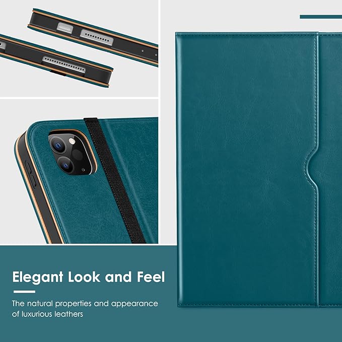 VIKESI Case for iPad Air 13 inch (M4) 2026 / (M3) 2025 / (M2) 2024,Premium Leather Folio,Apple Pencil Holder,Auto Sleep/Wake,Stand Cover - Teal