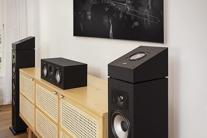 Polk Monitor XT90 Hi-Res Height Speaker Pair for 3D Sound Effect - Dolby Atmos-Certified, DTS:X and DTS Virtual:X Compatible, Surround Sound Speakers, 4" Dynamically Balanced Woofer, Midnight Black