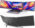 Laptop Screen Extender, 14" FHD 1080P Ultra-Thin Triple Portable Monitor, USB-C/USB-A Connection, Plug & Play, Travel Monitor for Mac/Windows/Chrome, Fits 13-17.3" Laptops