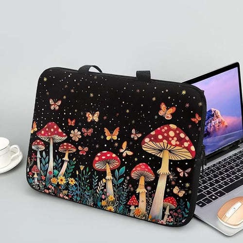 13 Inch Mushroom Forest Laptop Sleeve, Laptop Cover Computer Bag Tablet Carrying Case with Handle Tote Bags Notebook Case Handbag Messenger Briefcase for Travel/Business/School/Work