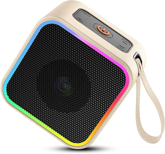 Portable Bluetooth Speaker, Wireless Speakers with LED Lights Built-in Mic Bluetooth 5.3, Portable Wireless Up to 10H Playtime, 8W Loud Sound Punchy Bass Small Speaker for Home/Party