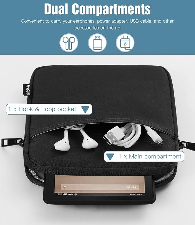 TiMOVO Tablet Sleeve Case Fits All-New iPad mini 7 (A17 Pro, 2024), iPad mini 6 (8.3-Inch, 2021)/5/4/3/2/1, Protective Carrying Pouch Bag Case, Black