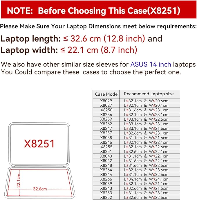 Smatree Hard EVA Protective Sleeve Case Compatible for 14 inch ASUS 2021 ROG Zephyrus G14 GA401QM-XS98Q-WH, Chromebook Flip CX3 CX3400, Waterproof and Anti-Shock Bag (X8251)