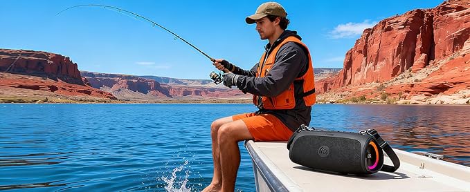 TAZATA Portable Loud Bluetooth Speaker, 90W (Peak) Large Subwoofer Speakers Wireless Bluetooth 5.3 with Powerbank USB Charge Out,Rugged Outdoor for Party,Beach,Golf,Pool,Shower,Valentines Day Gifts