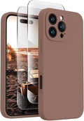FireNova Designed for iPhone 16 Pro Case, Silicone Upgraded [Camera Protection] Phone Case, Soft Anti-Scratch Microfiber Lining Inside, 2024, Light Brown