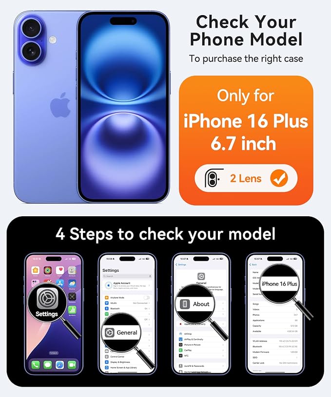 CANSHN Magnetic for iPhone 16 Plus Case, Upgraded [Full Camera Protection] [Compatible with Magsafe] [Translucent Matte] Shockproof Protective Phone Case for iPhone 16 Plus - Light Blue