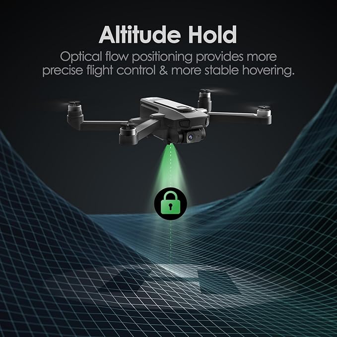 WeFone WF20 Drone with 1080P FPV Camera for Beginners, Foldable RC Quadcopter with Brushless Motor, Headless Mode, Adjustable Speed, One Key Take-off/Landing, Flight Path, 2 Batteries, Black