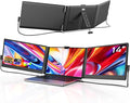 Laptop Screen Extender, 14'' FHD 1080P IPS Portable Monitor for Laptop, Triple Screen Extender Monitor Plug-Play for Mac/Windows/Chrome, Fit 13”-17.3” Laptops