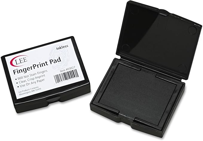 Lee Inkless FingerPrint Pad (S03027),Black,0.5" x 2.3" x 1.8"
