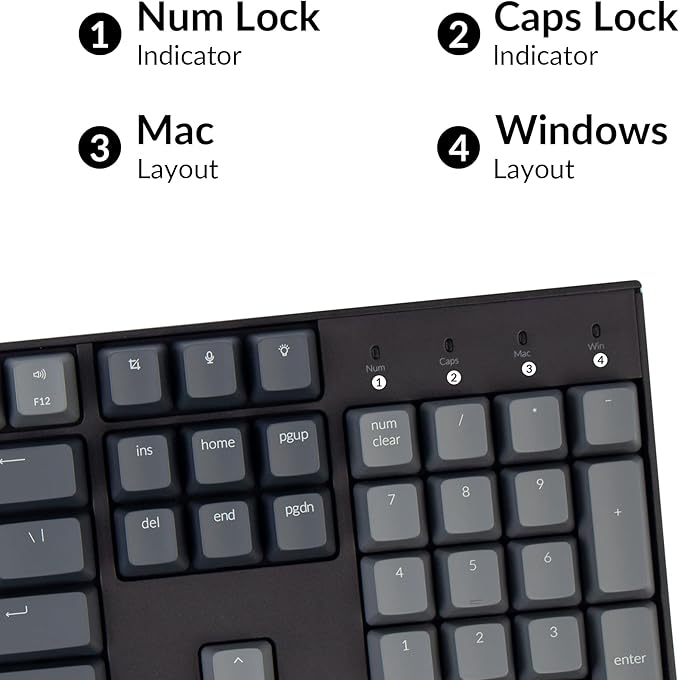 Keychron K10 Full Size 104 Keys Bluetooth Wireless Mechanical Gaming Keyboard for Mac Windows with Keychron Super Red Switch, Multitasking/White LED Backlight/USB C Wired Computer Keyboard