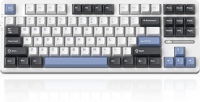 MageGee 87 Keys Wireless Creamy Keyboard, Gasket Tri-Mode 2.4G/USB-C/BT Gaming Keyboard, RGB Backlit Hot Swappable Mechanical Keyboard for Win/Mac/PC, 8000mAh Battery