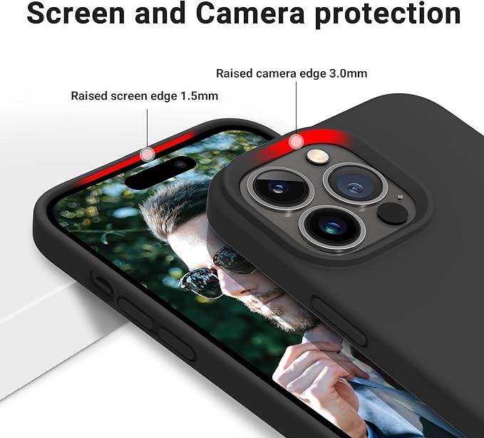 OTOFLY Designed for iPhone 14 Pro Case, Silicone Shockproof Slim Thin Phone Case for iPhone 14 Pro 6.1 inch (Black)