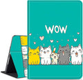 for Amazon Kindle Fire HD 10 & 10 Plus (13th/11th Generation, 2023/2021 Release) 10.1" Tablet Case, Slim Kickstand Stand Leather Smart Cover with Auto Wake/Sleep, Cute Cat