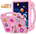Dteck for iPad 9th/8th/7th Generation 10.2" Kids Case,Strawberry Panda Shockproof Rugged Lightweight Convertible Handles Stand Kids Friendly Case with Pencil Holder for iPad 10.2" 2021/2020/2019,Pink