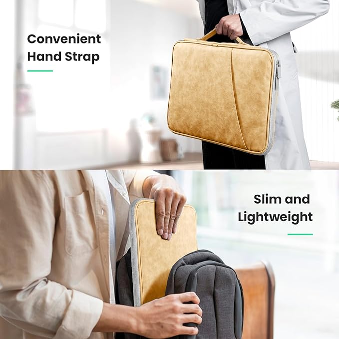 DTTO 9-11 Inch Tablet Sleeve Bag for iPad A16 11-in/Air 11-in M3 M2, iPad 10th Gen 10.9", iPad 9/8/7th Gen 10.2", iPad Air 5/4th Gen 10.9", iPad Pro 11, Galaxy Tab A9+, Waterproof Travel Bag, Apricot