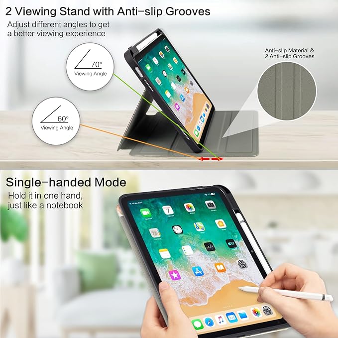 Vimorco for iPad A16 Case 11-inch 2025, for iPad (A16) 11th/10th Generation Case Pencil Holder, Typing Stand & 4 Viewing Angles, Faux Leather Slim Cover, Auto Sleep/Wake, Blue Mandala Flower